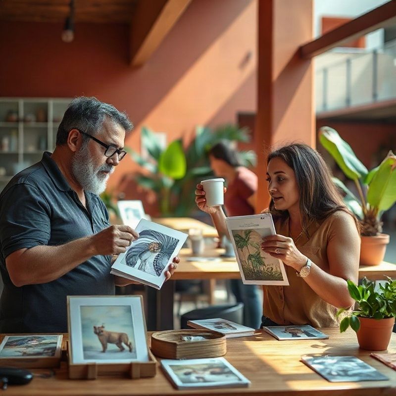 Cartões impressos e arte para celular conferidos lado a lado
